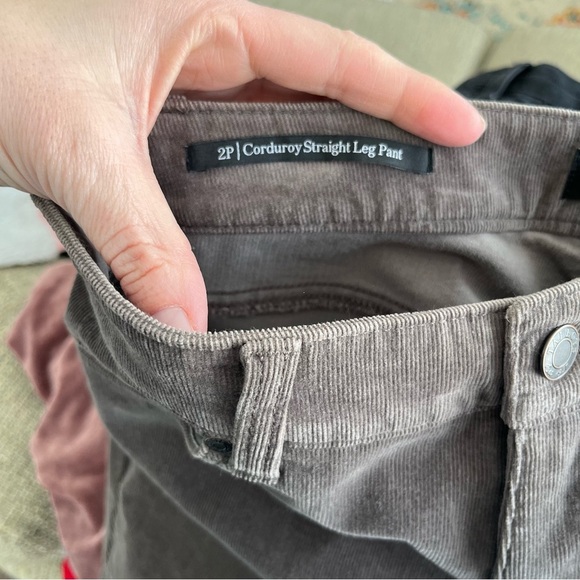 Talbots Pants Women's 2P Petite Corduroy Straight Leg Pants Gray Taupe - Picture 5 of 6